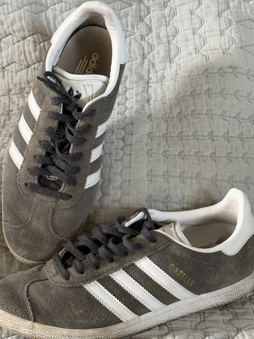 Adidas Gazelle Grey Suede with White Stripe